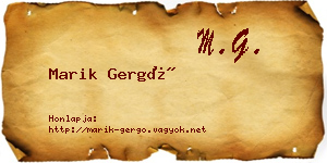 Marik Gergő névjegykártya