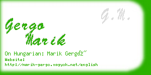 gergo marik business card